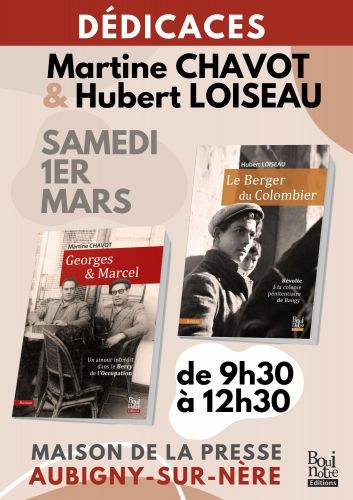 Dédicaces de Martine Chavot et Hubert Loiseau à Aubigny-sur-Nère