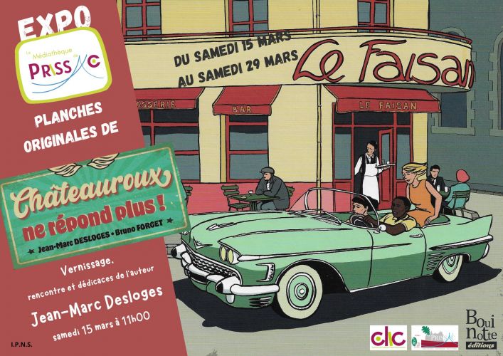 Expo planches originales de la Bd Chtx ne répond plus ! à Prissac