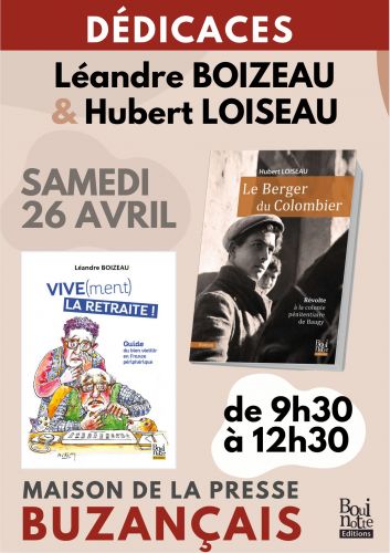 Dédicaces de Léandre Boizeau et Hubert Loiseau